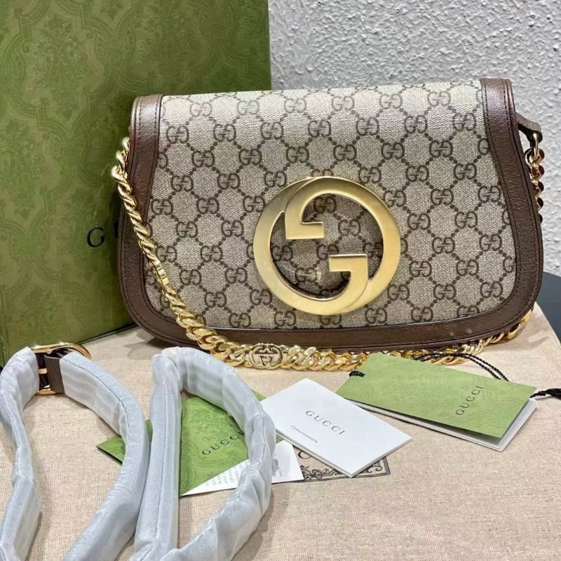 Gucci ‎699268 Blondie 復古馬鞍單肩包 米色及烏木色(當季熱門新品 下單前請先詢問)-3