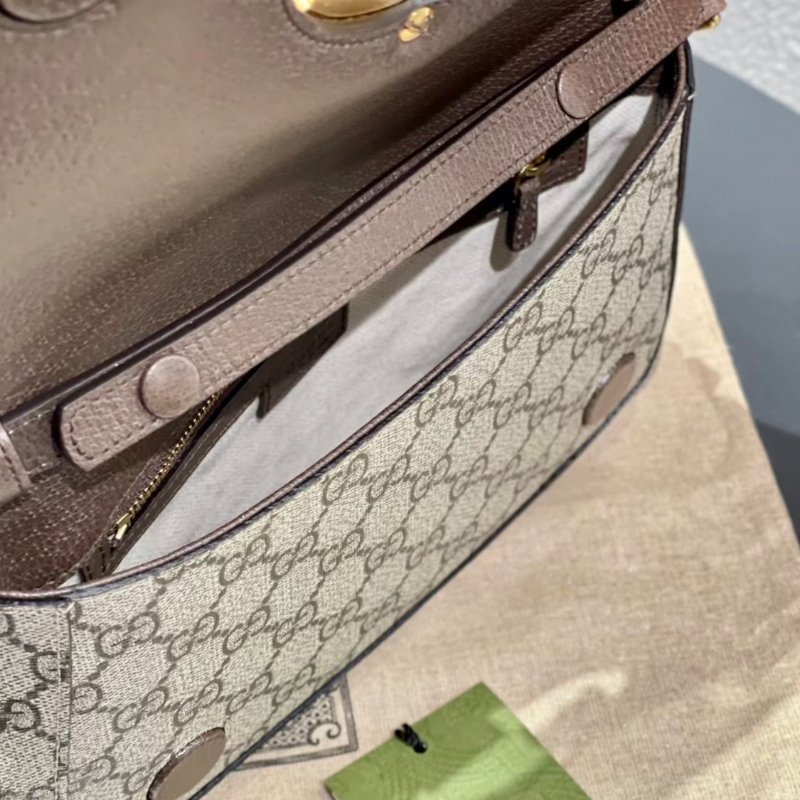 Gucci ‎699268 Blondie 復古馬鞍單肩包 米色及烏木色(當季熱門新品 下單前請先詢問)-5