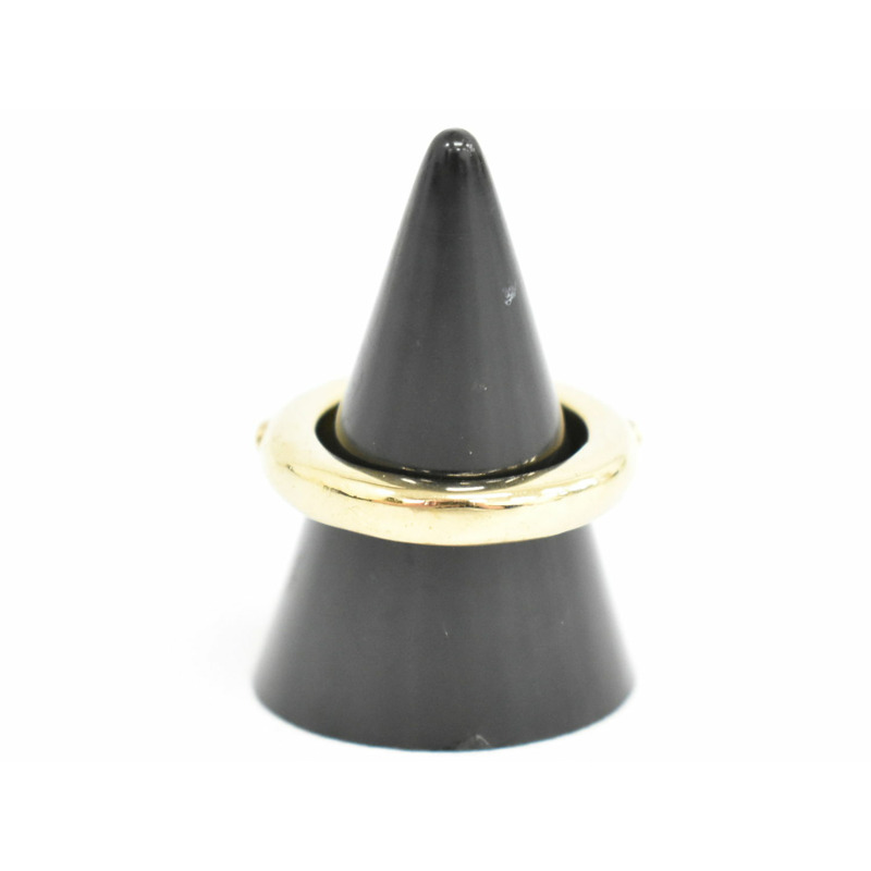 正品范思哲 VERSACE 美杜莎水鑽戒指戒指 11 號 GP 鍍金美杜莎配飾飾品二手-2