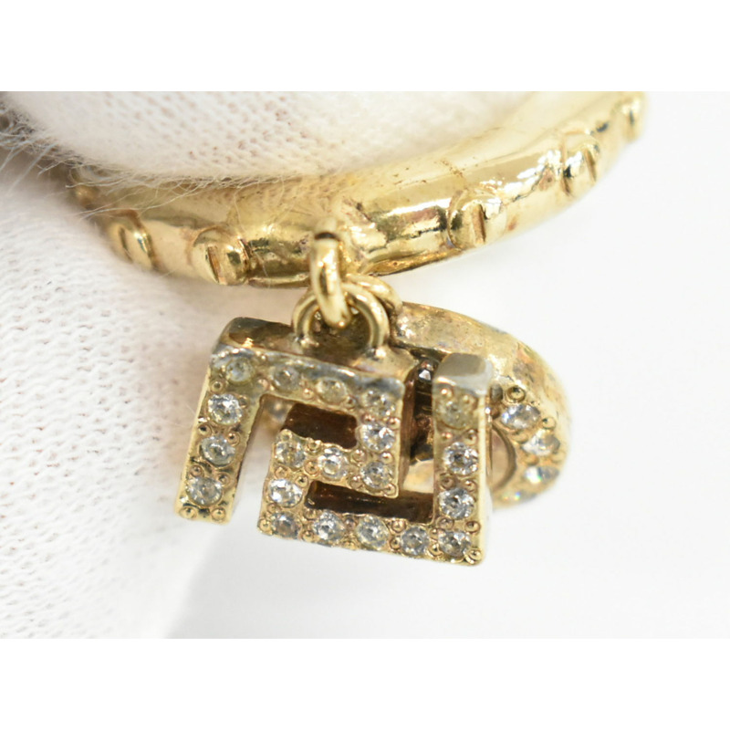 正品范思哲 VERSACE 美杜莎水鑽戒指戒指 11 號 GP 鍍金美杜莎配飾飾品二手-6