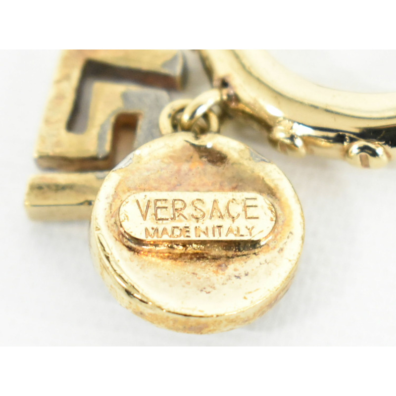 正品范思哲 VERSACE 美杜莎水鑽戒指戒指 11 號 GP 鍍金美杜莎配飾飾品二手-8