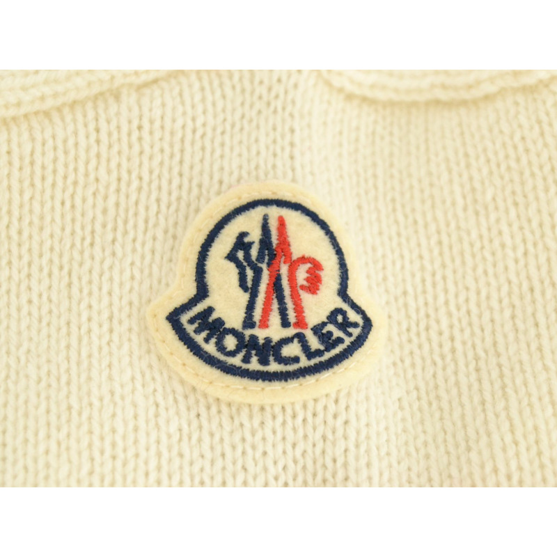 正品 Moncler MONCLER 超大高領針織上衣 M 羊毛羊絨白色女式衣服二手-2