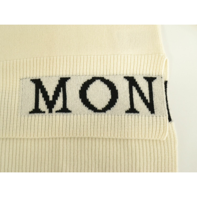 正品 Moncler MONCLER 超大高領針織上衣 M 羊毛羊絨白色女式衣服二手-3
