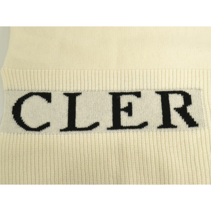 正品 Moncler MONCLER 超大高領針織上衣 M 羊毛羊絨白色女式衣服二手-4