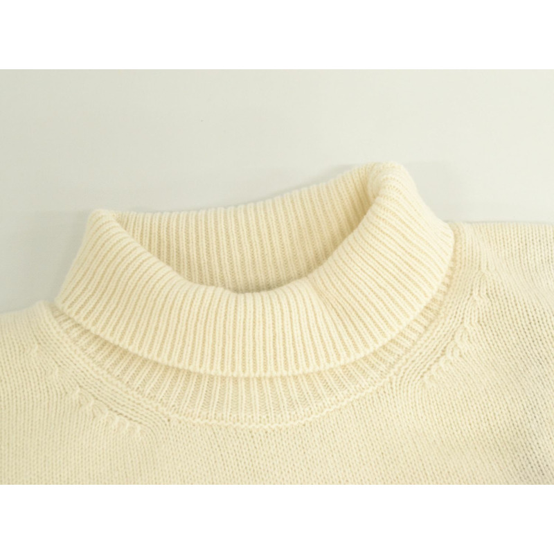 正品 Moncler MONCLER 超大高領針織上衣 M 羊毛羊絨白色女式衣服二手-5