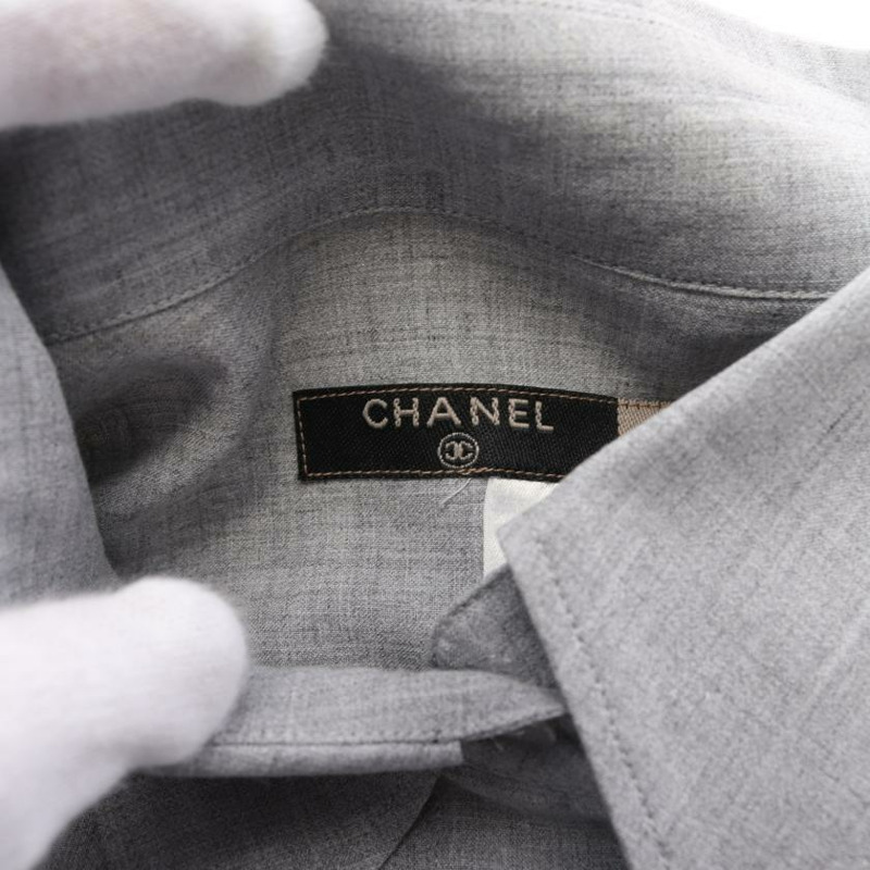 【日本直送】 Pre-owned CHANEL coco mark shirt gray-2