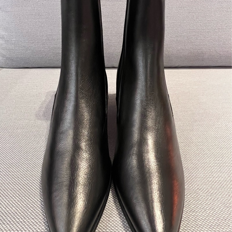 Saint Laurent 全新 切爾西 尖頭靴 皮革 黑色 誠可議-3