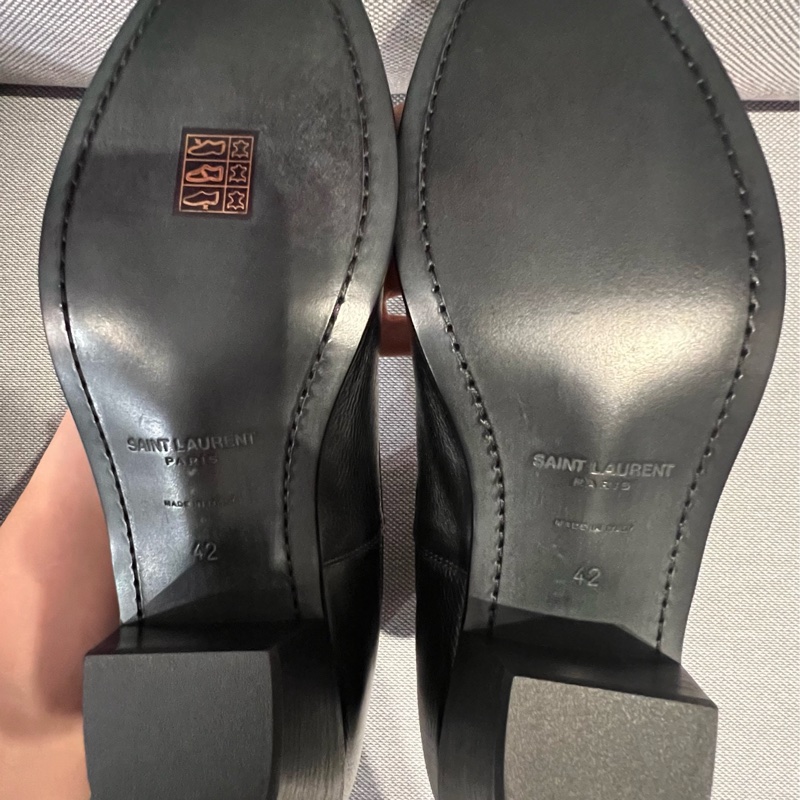 Saint Laurent 全新 切爾西 尖頭靴 皮革 黑色 誠可議-5