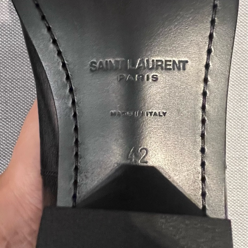 Saint Laurent 全新 切爾西 尖頭靴 皮革 黑色 誠可議-6