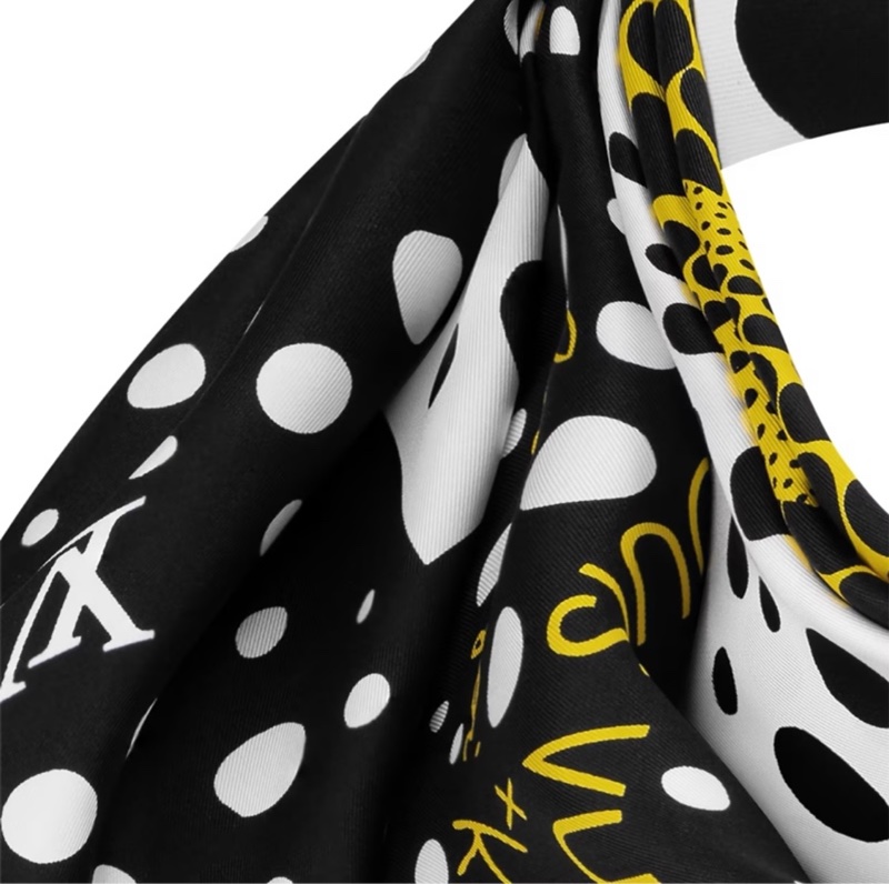 （售出）路易威登Louis Vuitton x Yayoi Kusama草間彌生限量聯名款超稀有難買黑色LV x YK Pumpkin 90方巾-3