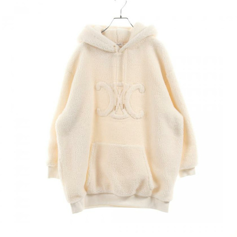 【日本直送】 Pre-owned CELINE oversize Triomphe Hoodie pullover hoodie off white freeze