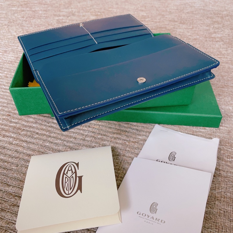 Maison Goyard RICHELIEU手工帆布 對開扣式長夾(藍)-5