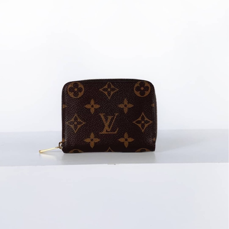 LV 經典拉鍊零錢包 老花款-5