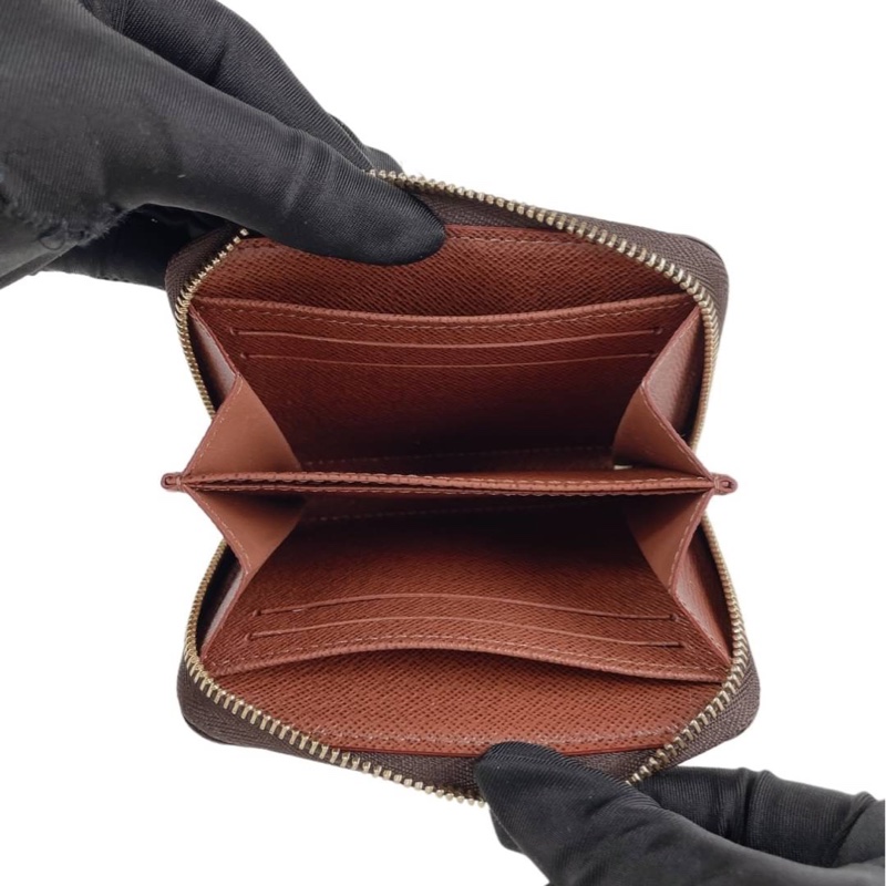 LV 經典拉鍊零錢包 老花款-12