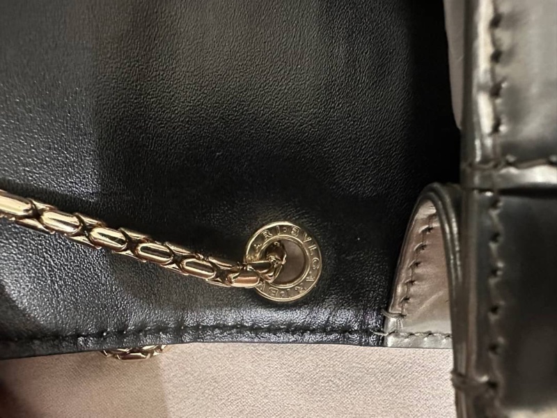 Bvlgari 寶格麗 Serpenti  銀色金屬牛皮掀蓋包-5