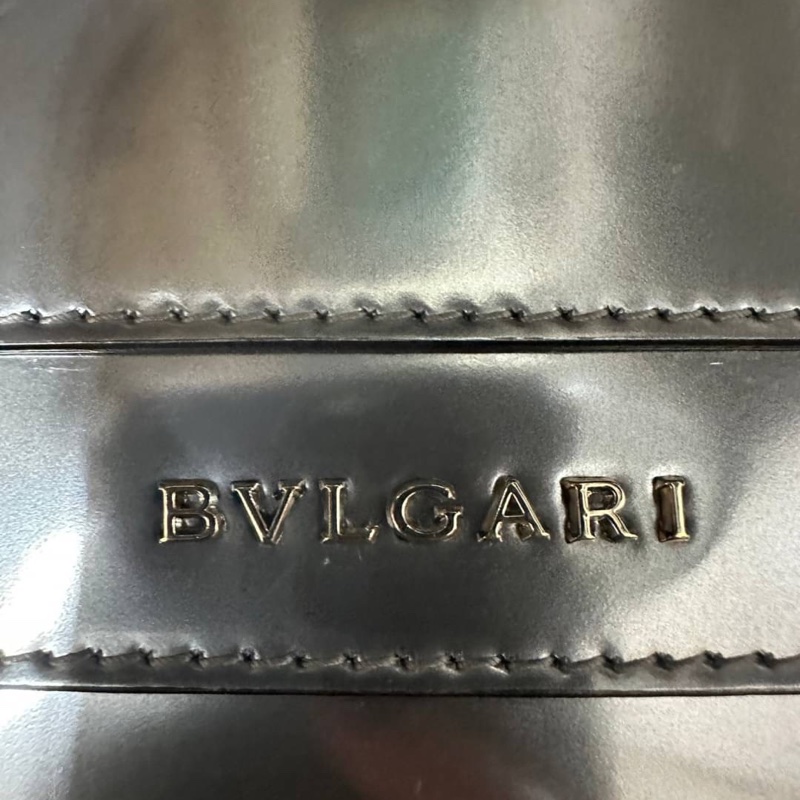 Bvlgari 寶格麗 Serpenti  銀色金屬牛皮掀蓋包-6
