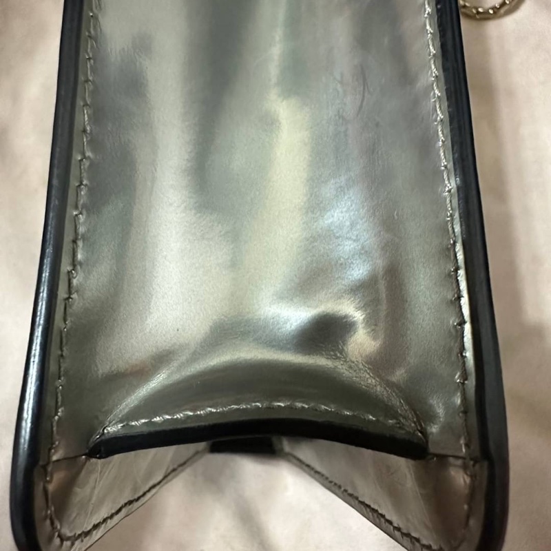 Bvlgari 寶格麗 Serpenti  銀色金屬牛皮掀蓋包-7