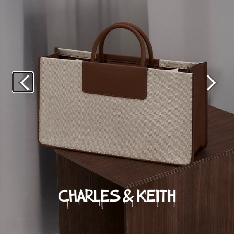 Charles & Keith itzy聯名款 astra帆布托特包-中-8