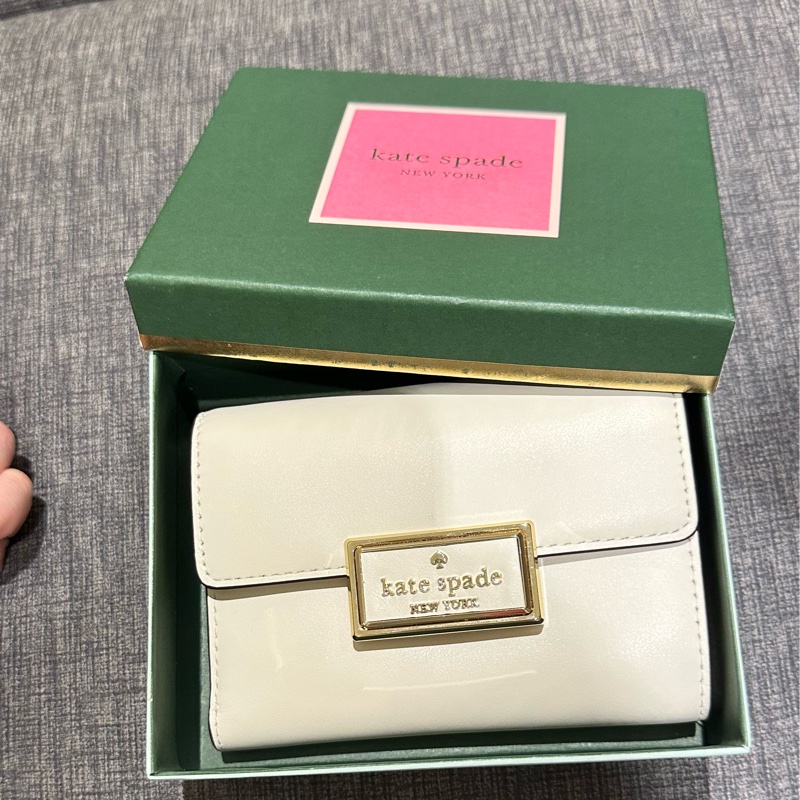 Kate Spade New York 白色方扣氣質中夾 禮盒組-0