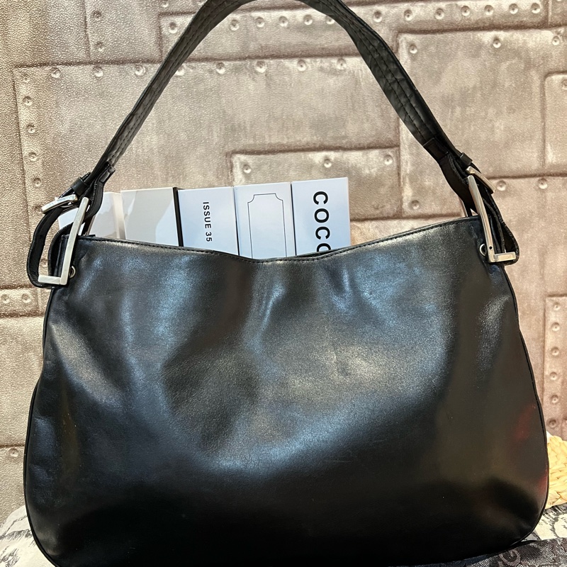 GUCCI 黑色皮革HOHO款肩背包❤️-1