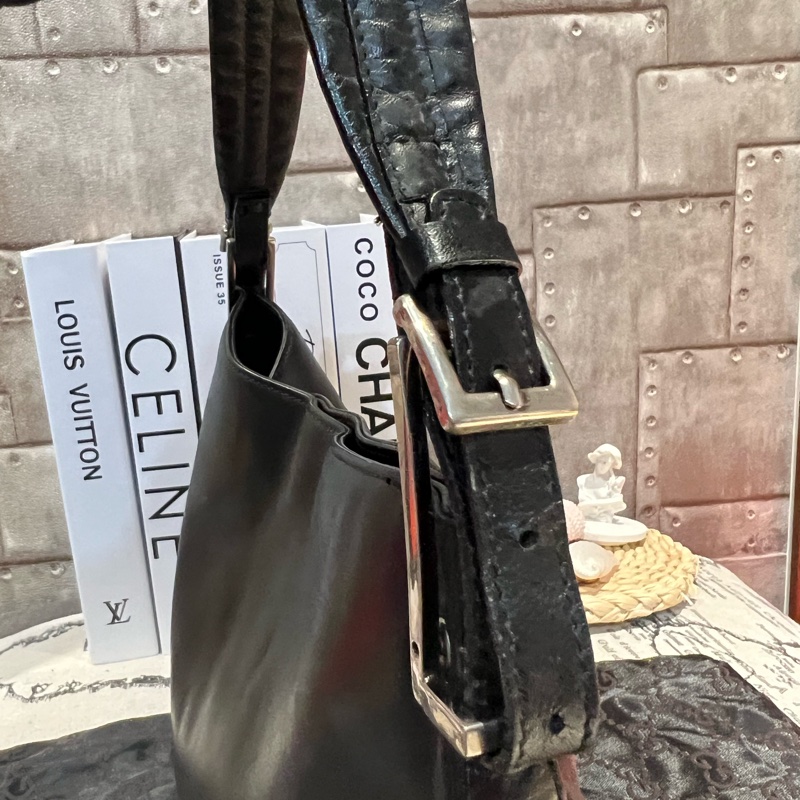 GUCCI 黑色皮革HOHO款肩背包❤️-4