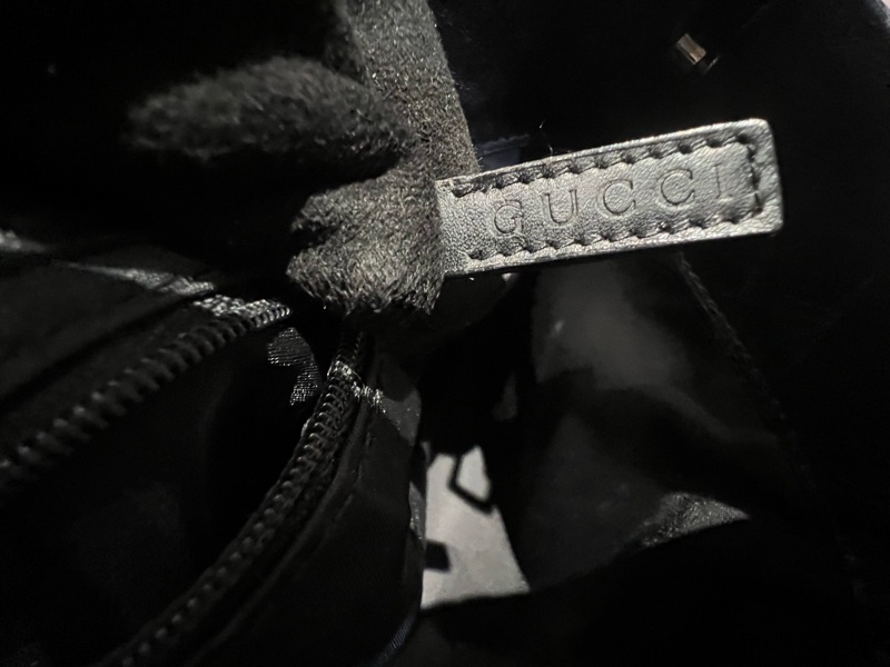 GUCCI 黑色皮革HOHO款肩背包❤️-7