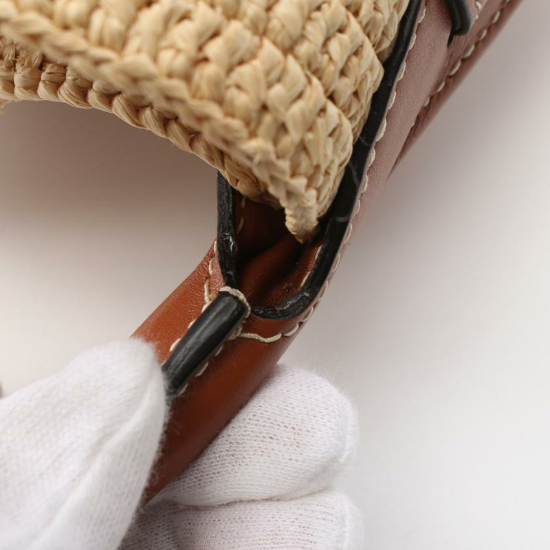 【日本直送】 Big Bag Nano Bucket 提籃包 手提包 酒椰葉纖維 真皮 淺米色 淺棕色 兩用款-5