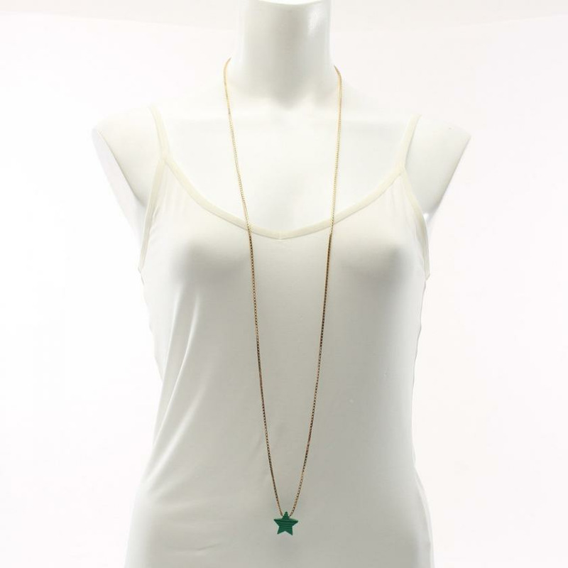 【日本直送】 項鍊 SV925 綠色 金色 星型式樣-2