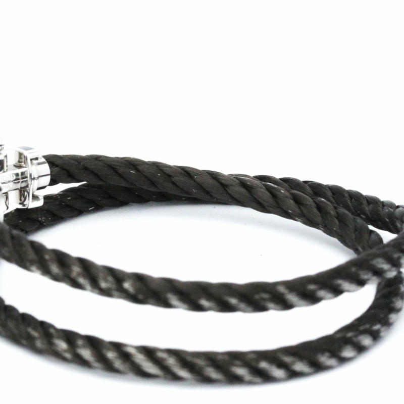 【日本直送】Fred Force 10 大號黑色漆面,不銹鋼,白金(18K)無石吊飾手鍊黑色,銀色-6