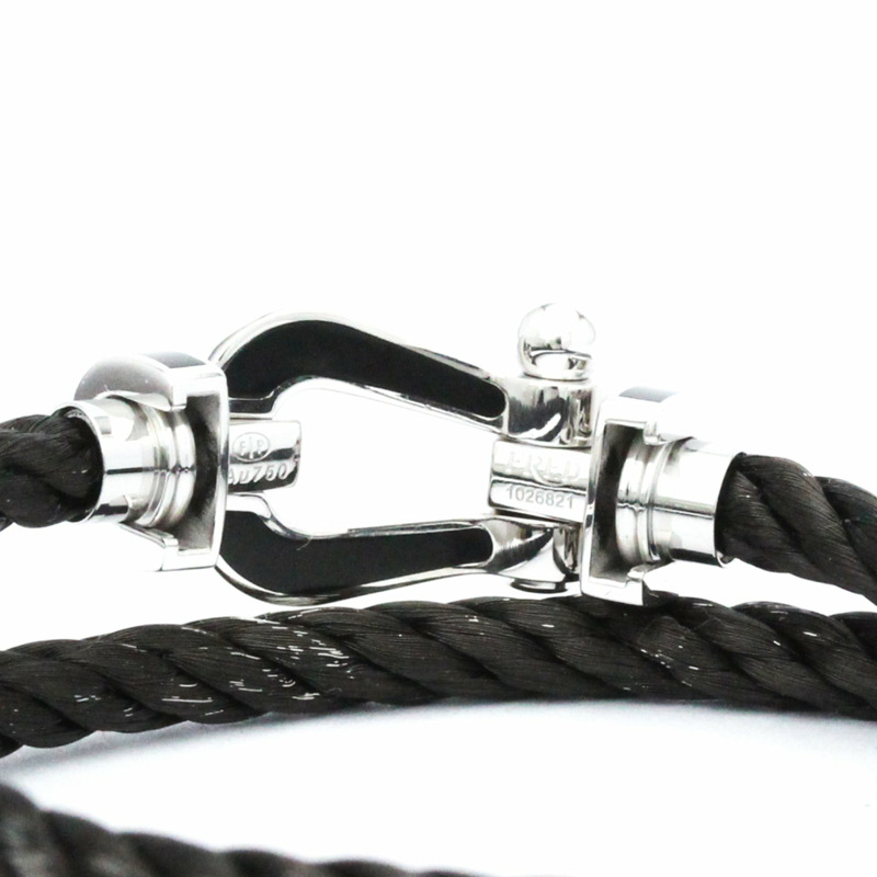 【日本直送】Fred Force 10 大號黑色漆面,不銹鋼,白金(18K)無石吊飾手鍊黑色,銀色-7
