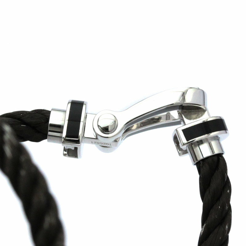 【日本直送】Fred Force 10 大號黑色漆面,不銹鋼,白金(18K)無石吊飾手鍊黑色,銀色-9