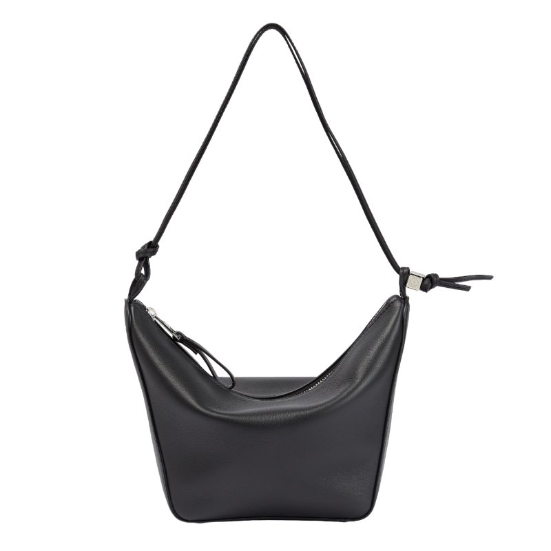 【LOEWE 羅威】Mini Hammock Hobo 迷你 經典小牛皮 肩背包 腋下包 吊床包 黑色-0