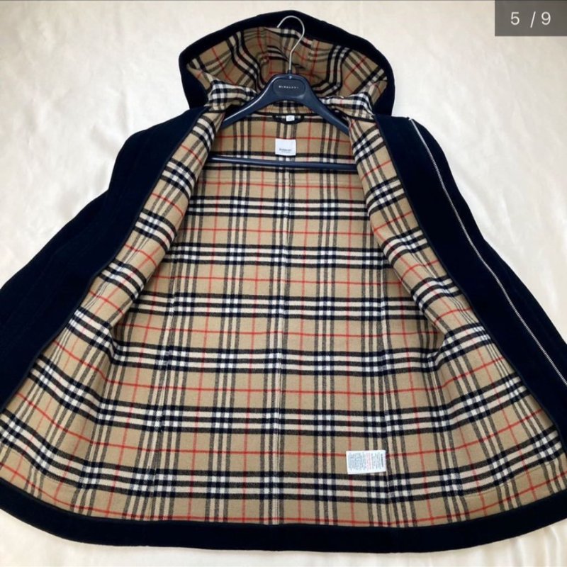 BURBERRY綿羊毛牛角扣造型大衣(女)✨-4