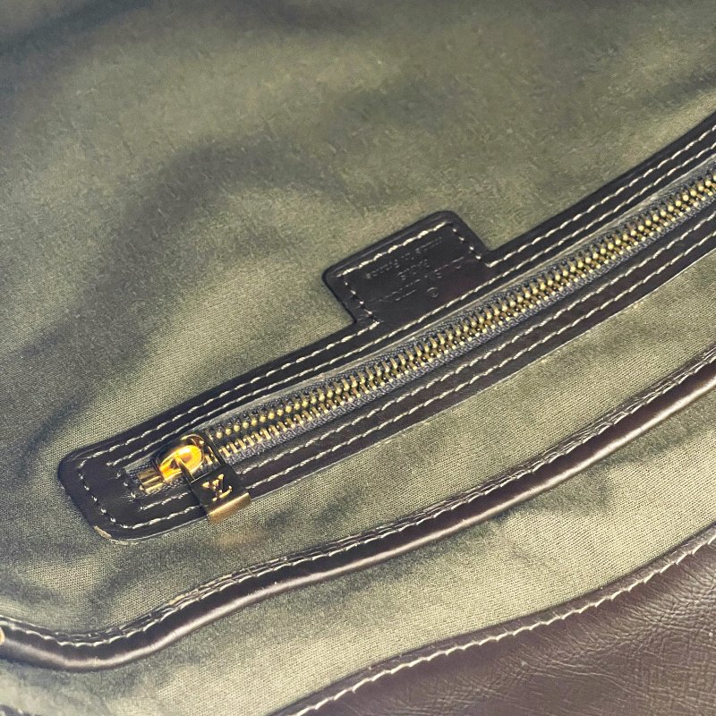 Vintage Louis Vuitton綠丹寧帆布單肩包-6