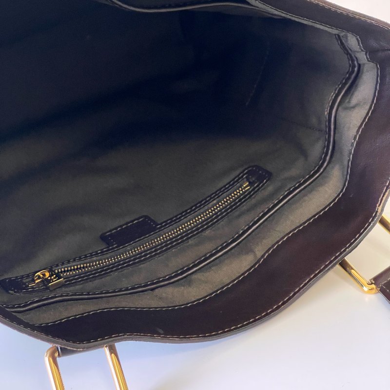 Vintage Louis Vuitton綠丹寧帆布單肩包-7