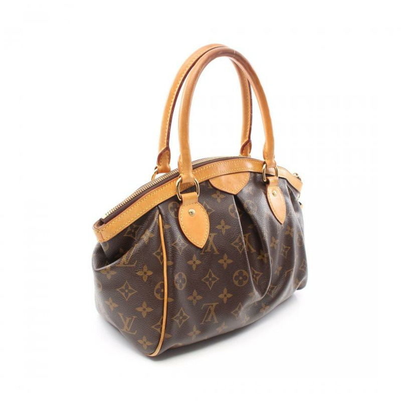 【日本直送】 Tivoli PM   老花手提包 PVC 真皮 棕色-1