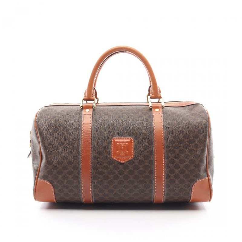 【日本直送】 Macadam 手提包 迷你波士頓包 PVC 真皮 深棕色 淺棕色-0