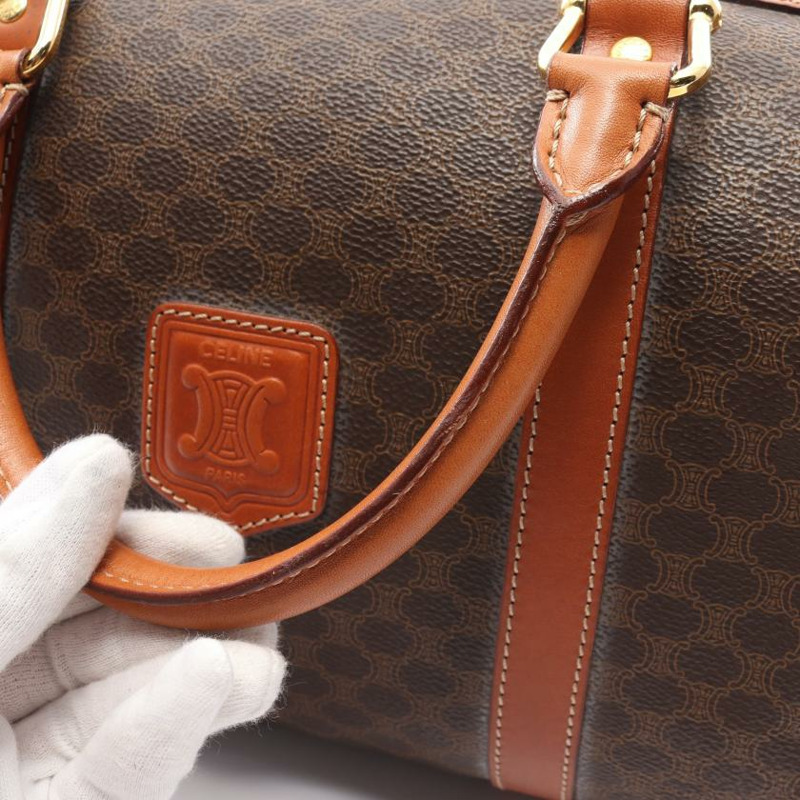 【日本直送】 Macadam 手提包 迷你波士頓包 PVC 真皮 深棕色 淺棕色-6