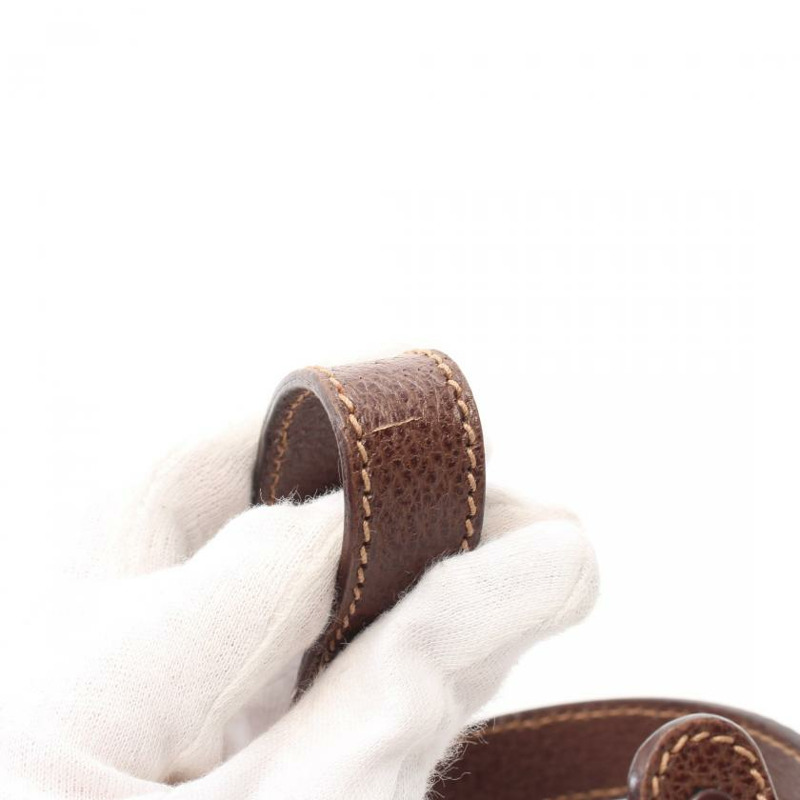 【日本直送】 Old Gucci 竹節 真皮手提包 深棕色 兩用款-7