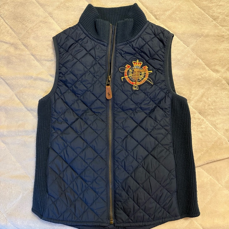 9.5成新轉售 專櫃購入|Polo Ralph Lauren Kids 中性款 絎縫防潑水背心 深藍XL-7