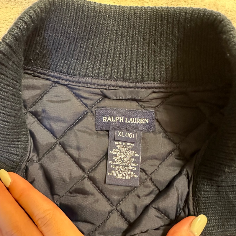 9.5成新轉售 專櫃購入|Polo Ralph Lauren Kids 中性款 絎縫防潑水背心 深藍XL-9