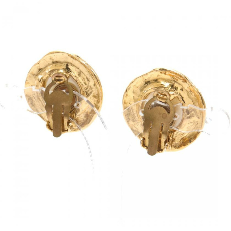 【日本直送】 earrings GP Fake pearl off white gold vintage-1