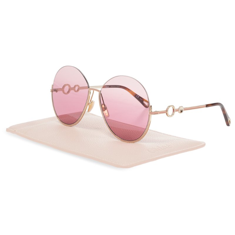 【限時折扣9/13-9/30】Chloe CH0067S Softa超大圓形太陽眼鏡 玫瑰金-4