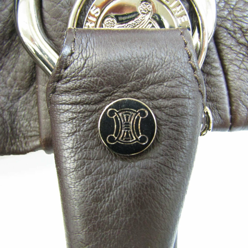 【日本直送】Celine Pillow Small 162713 女式皮革手提包,單肩包深棕色-8