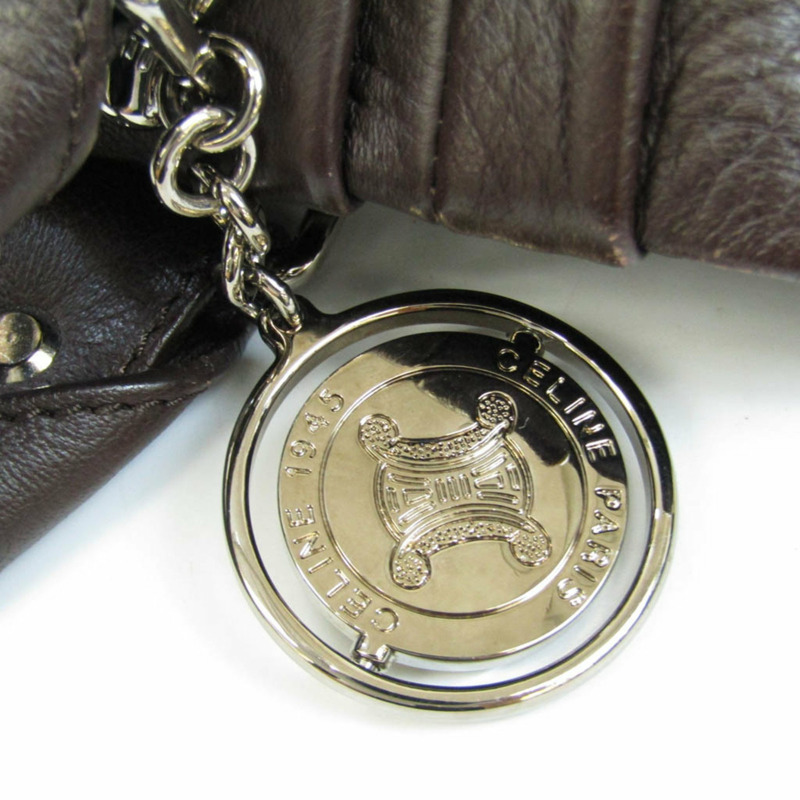 【日本直送】Celine Pillow Small 162713 女式皮革手提包,單肩包深棕色-9