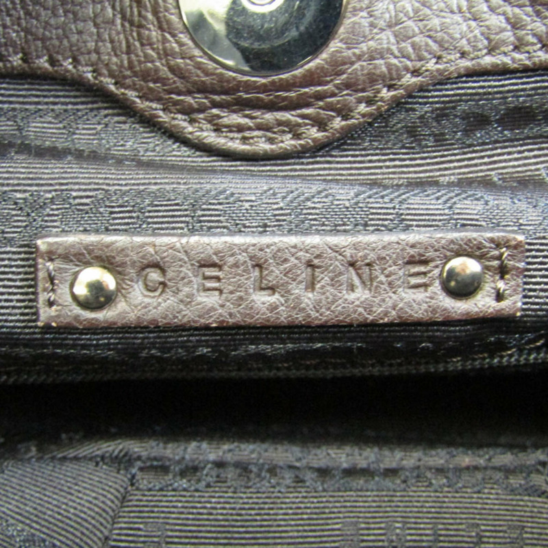 【日本直送】Celine Pillow Small 162713 女式皮革手提包,單肩包深棕色-10