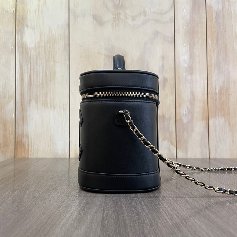 Chanel AS0323黑Box皮帶鏈化妝盒Vanity-3