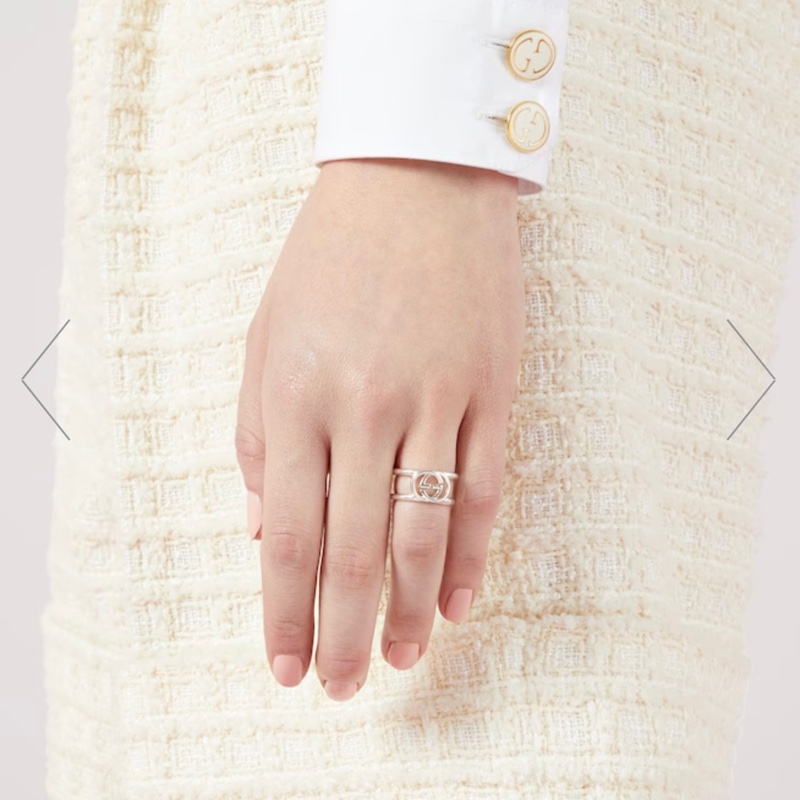 Gucci 經典雙G鏤空戒指-1