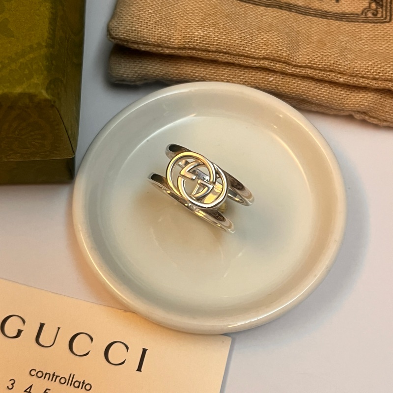Gucci 經典雙G鏤空戒指-4