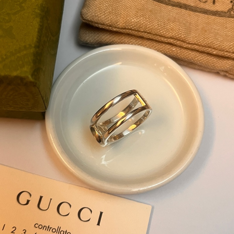 Gucci 經典雙G鏤空戒指-7